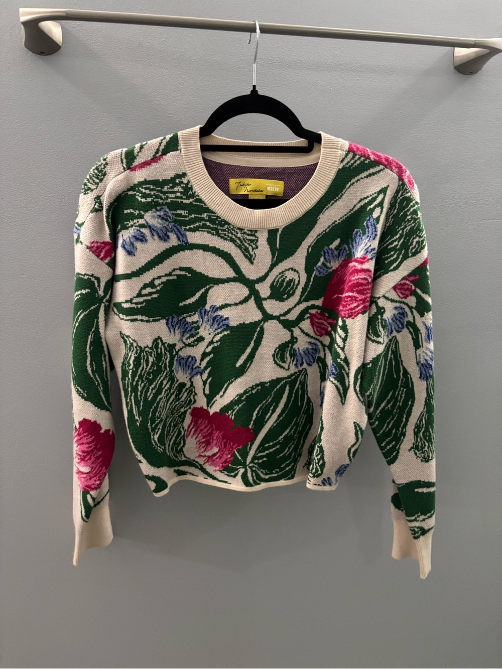 Anthropologie Floral Crop Sweater - Picture 3 of 4